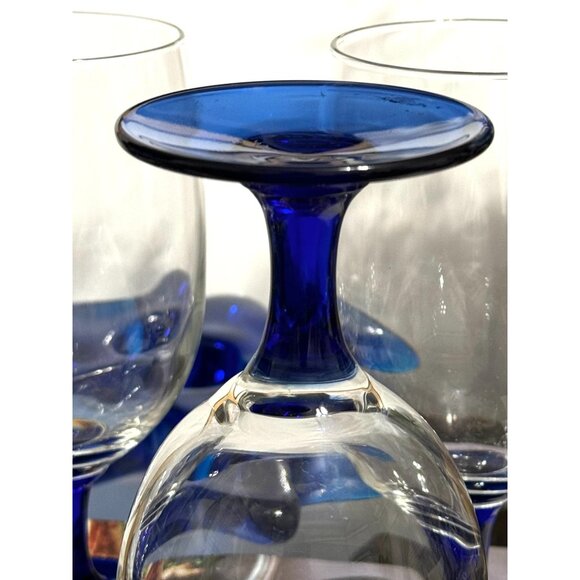 Princess House Cobalt Blue Stem Iced Tea Glass Set Of 4 - Picture 9 of 12